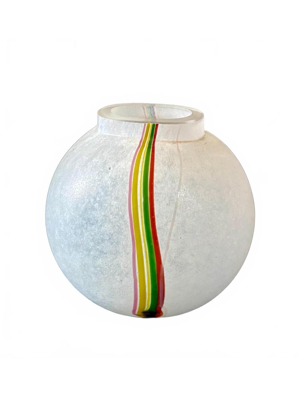 Vintage Kosta Boda Bertil Vallien Rainbow Mini Art Glass Vase Sweden MCM
